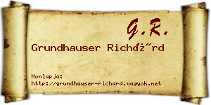 Grundhauser Richárd névjegykártya